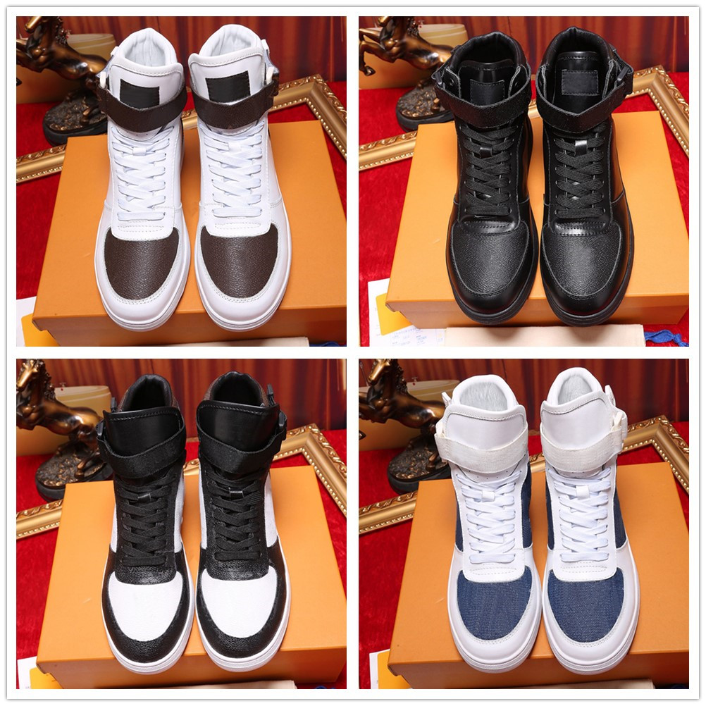 

2021 Luxury Designer Rivoli High Top Sneaker Boots Mens Vintage Trainers Denim Calfskin Men Women Trainer Relief Shoes
