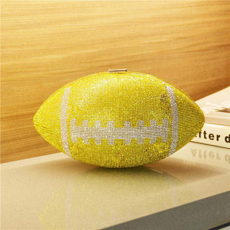 

European and American Bag Rhinestone Dinner Bag Female Rugby Rubber Diamond Ball Party Banquet Evening Female, Sky blue