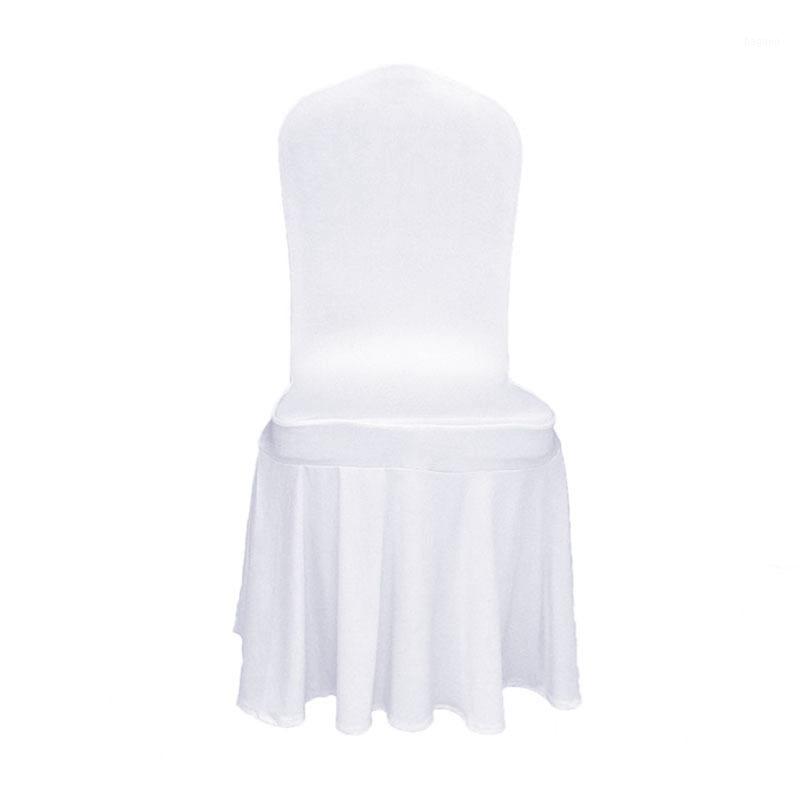 

Solid Color Spandex Hotel Chair Protector Cover Half Skirted Stretch Elastic Dining Room Chair Seat Slipcover Removable1
