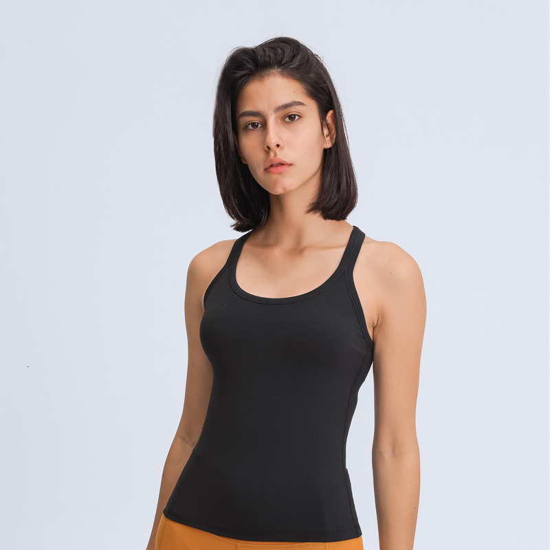 

2021 New Timeflow Racerback Snug Fit Sleeveless Yoga Brushed Women Workout Top Sports Shirt with Padded Bra Mrx7, Black