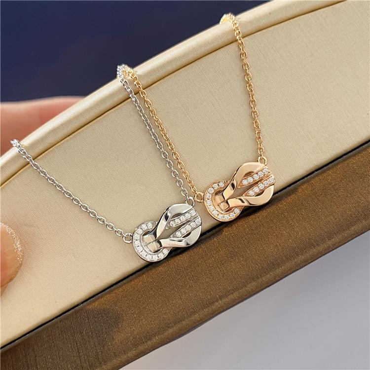 

Infinity Symbol Necklace Half Diamond Figure 8 925 Sterling Silver Lucky Clavicle Chain Necklace Female Fashion Jewelry