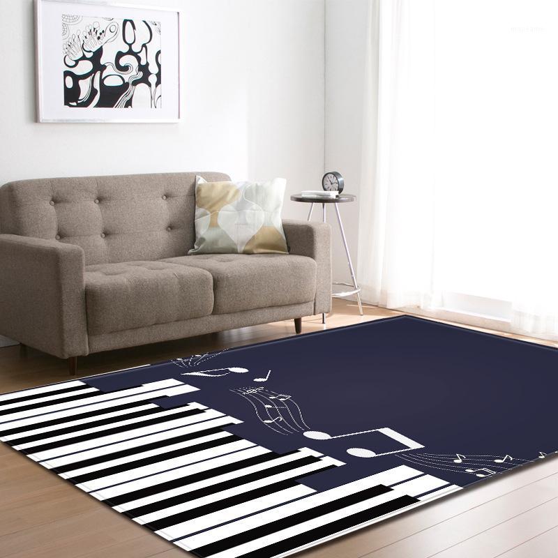 

Nordic style living room home decor carpet white and black piano keyboard notes soft velvet bed room floor mat LB428091, Y180831-e024