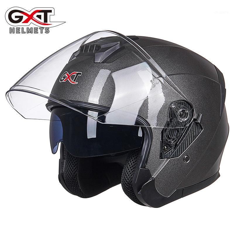 

GXT electric motorcycle helmet men and women battery car double lens half helmet four seasons half-covered1