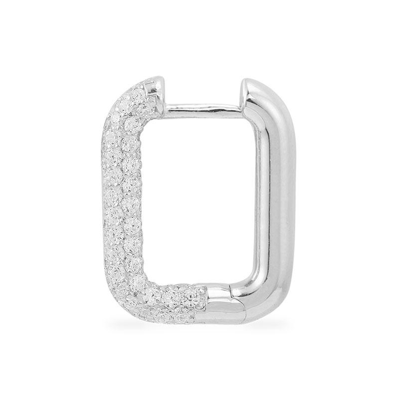 

Dangle & Chandelier SLJELY Fashion Real 925 Sterling Silver Mono White Zircon Square Geometric Earring 1pc For Women Yacht Club Series Brand
