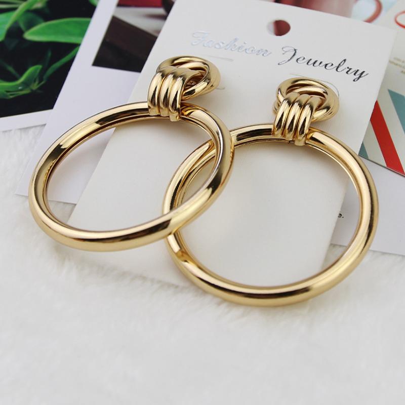 

60mm Big Circle Geometric Round Hoop Earrings Girls Women Trendy Jewelry Vintage Simple O Shaped Party Accessories Gifts