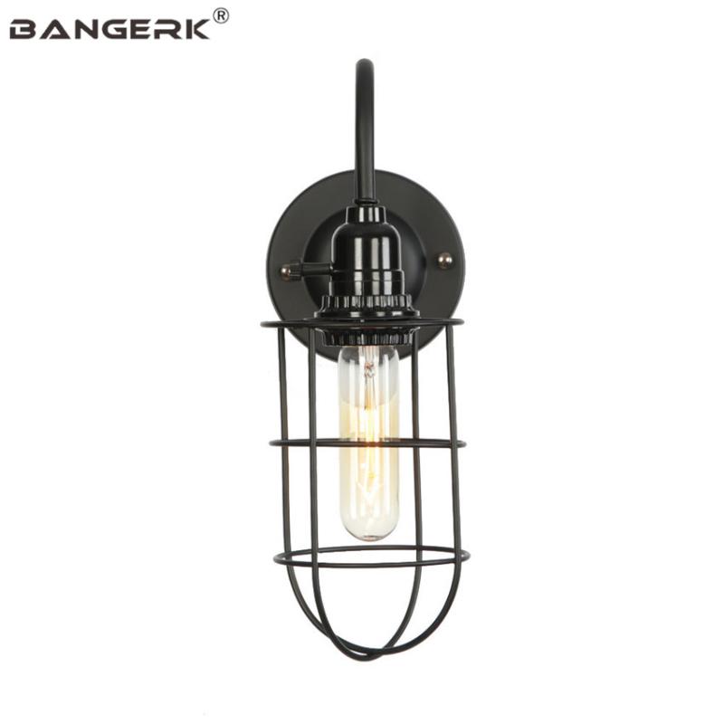 

American Industrial Wall Lights E27 LED Edison Sconces Switch Iron Cage Vintage Loft Wall Lamp Home Decor Lighting Wandlamp