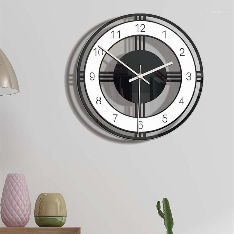 

Simple style wall clock acrylic retro design home watch clock for living room mute home bedroom decoration mirror wall1