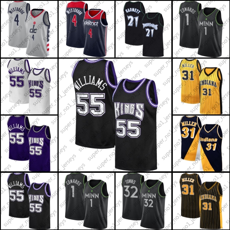 

Jason Anthony Williams Towns Edwards basketball Jersey throwback Reggie Kevin Miller Garnett jerseys