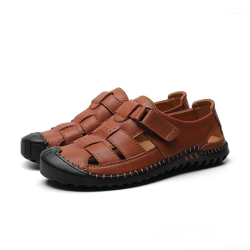 

sandals-men ete cuero sandalle sandalen sandal romanas size 2020 for men sandalia rasteira para sport summer playa work herren1, Black