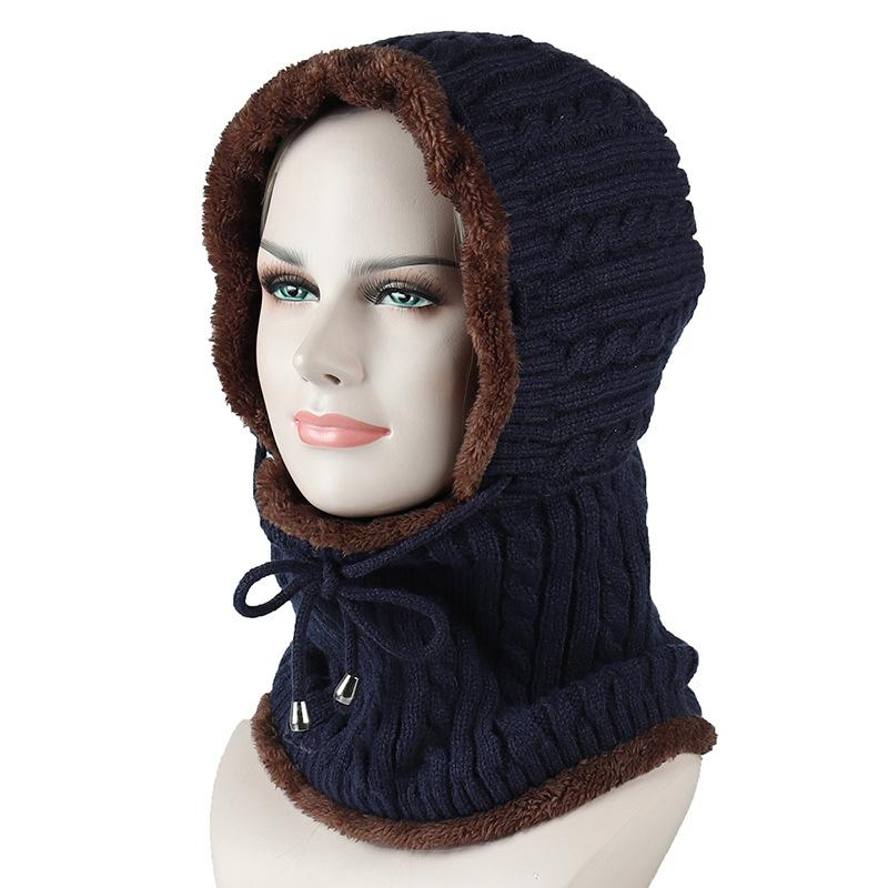 

2020 Winter Plush Hat Men Women Knitted Hat Scarf Skullies Beanies Winter Beanies For Men Caps Mask Balaclava Bonnet Cap Hats