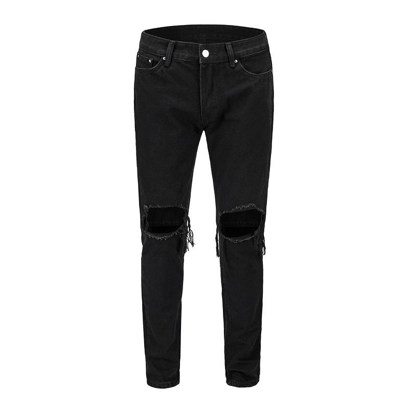 

Vintage Black Skinny Fit Biker Distressing Stretch Denim Joggers Distressing Skinny Drawstring Biker Jeans streetwear pants