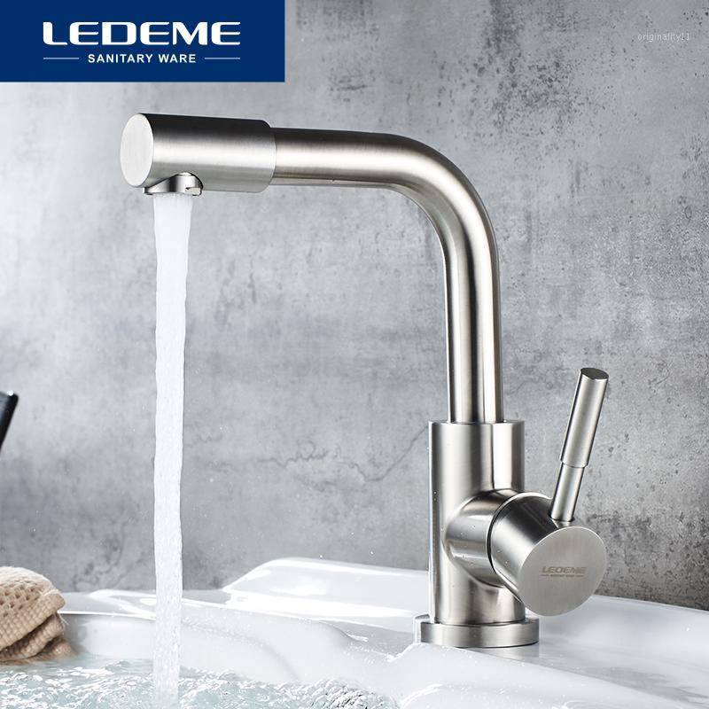 

LEDEME Basin Faucet Water Tap Bathroom Faucet Stainless Steel Finish Single Handle Water Sink Tap Mixer Bath Faucets L1098-41