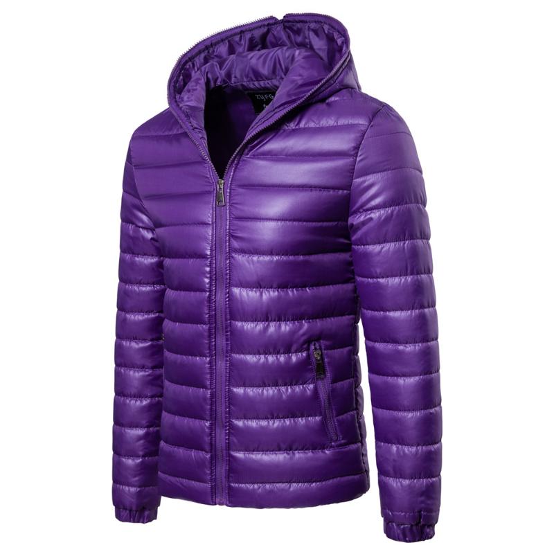 

Men's autumn and winter light hooded jacket fashion casual solid color down jacket, Black