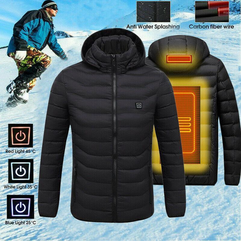 

Fashion Men USB Heated Jacket Electric Thermal Heating Coat Winter Outdoor Campping Hiking Cycling Skiing Warm Clothing Black1, Blue