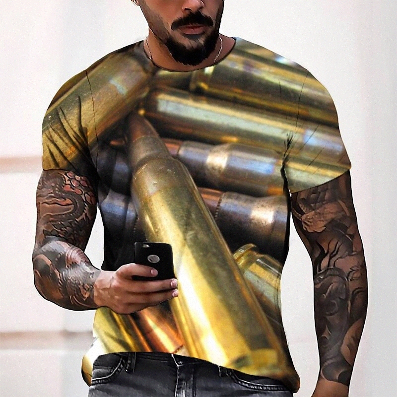 T-shirt Tee T-shirt 3D Impression graphique Cou rond Casual Daily 3D Imprimé à manches courtes Haut de mode Cool confortable Yellow T8Sv #