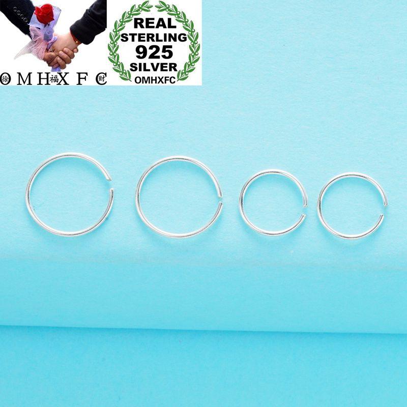 

OMHXFC Wholesale European Fashion Unisex Party Wedding Gift Simple Round 925 Sterling Silver Hoop Earrings ER108