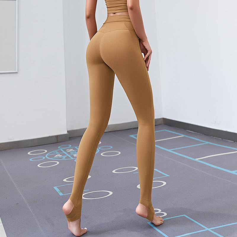 

Fitness pants women' high waist buttocks step on feet fitness yoga pants wear running tights for autumn and winter, Black