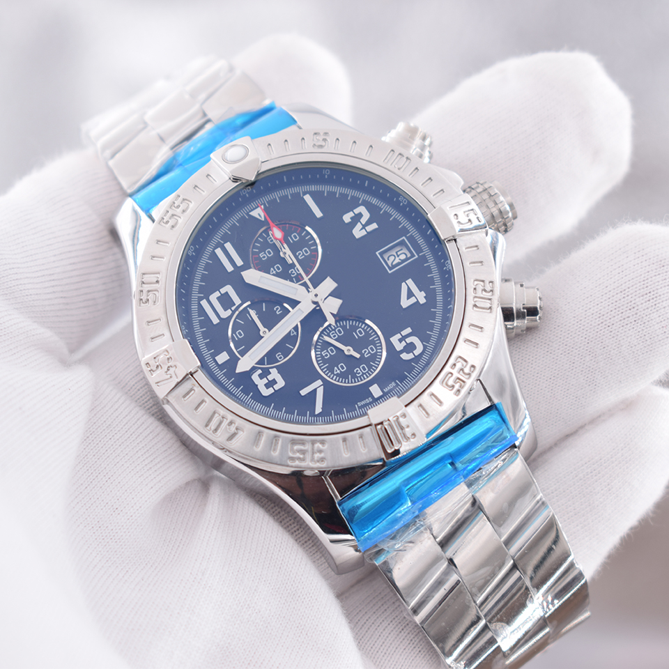 2021 Nouveau Mouvement de quartz Designer Montres Hommes Regardez Petite cadran Travail Montre de Luxe Chronographe Strap Métal Orologio di Lusso