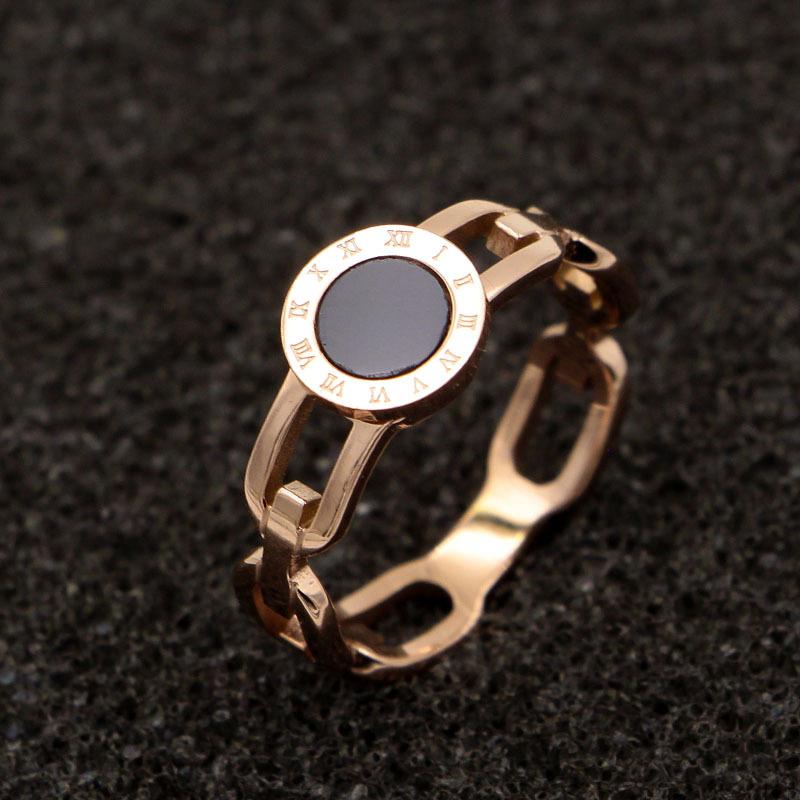 

Martick Europe Brand Rings Roman Numerals Round Rose Gold Color Hollow Out Rings Fashion Jewelry R111