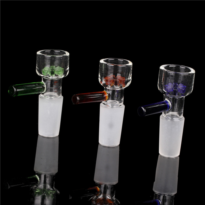 

Glass Bowl Piece 14mm 18mm Male Joint with Snowflake Filter Multiple Color Bowls for Water Pipe Rigs Bongs Dry Herb Ash Catcher