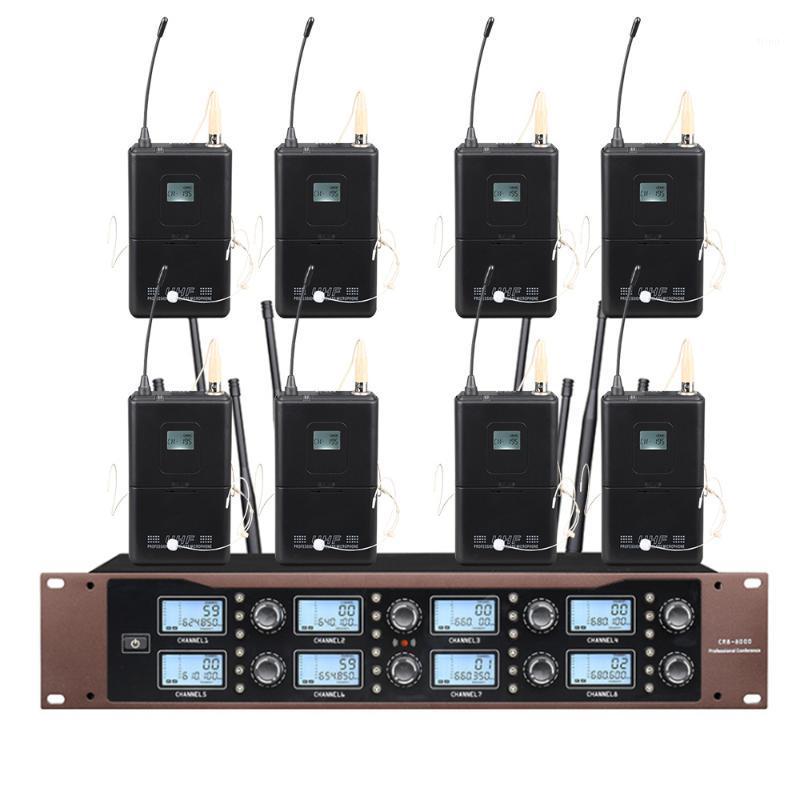 

Professional wireless microphone 8-channel UHF microphone head-mounted school performance church stage1
