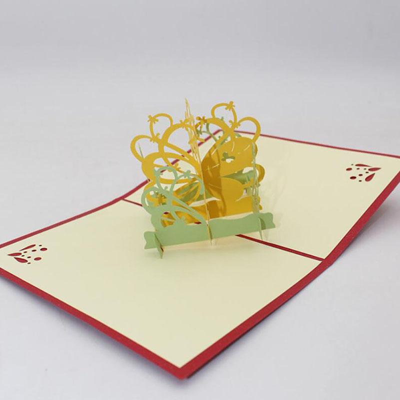 

Handmade Kirigami 3D Cards UP Greeting Cards With Envelope For Girls Creztive Birthday Gifts Wedding Invitations