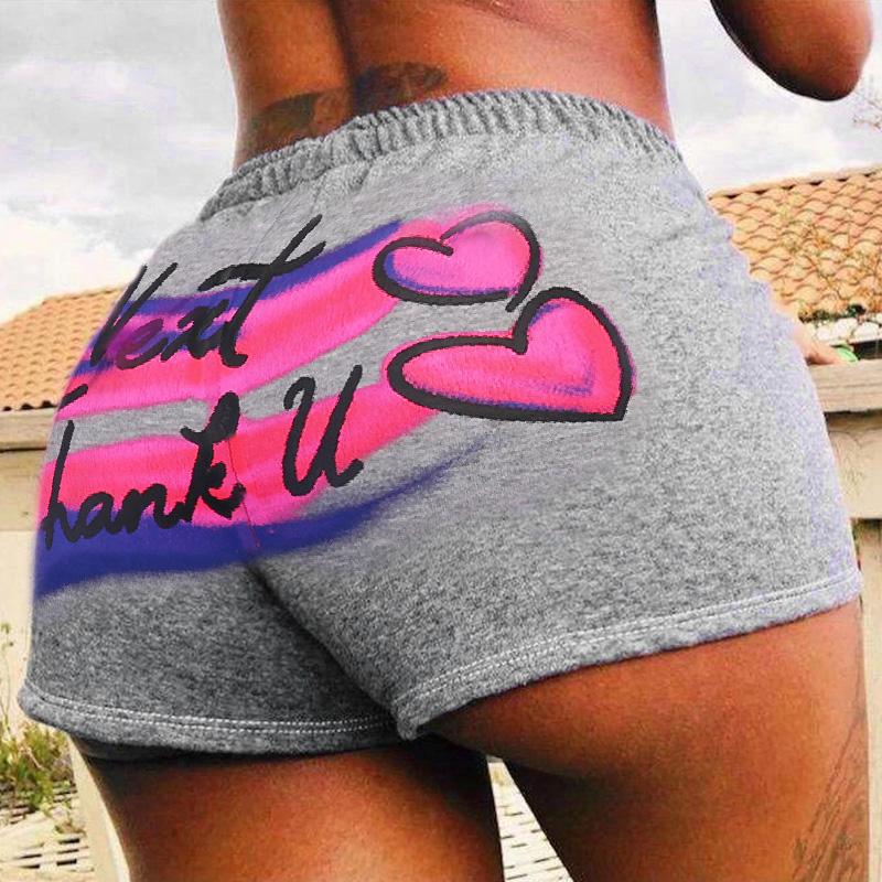 

Hot Sales European Letter Print Sport Short Women Fitness Leisure Printed Hot Short Leggings for Girls