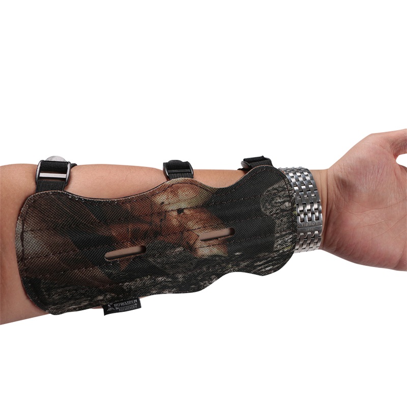 

Archery Bow Arm Guard Length 19cm Protection Forearm for Hunting Target Shooting with Safe 3-Strap Camo Cloth & PU