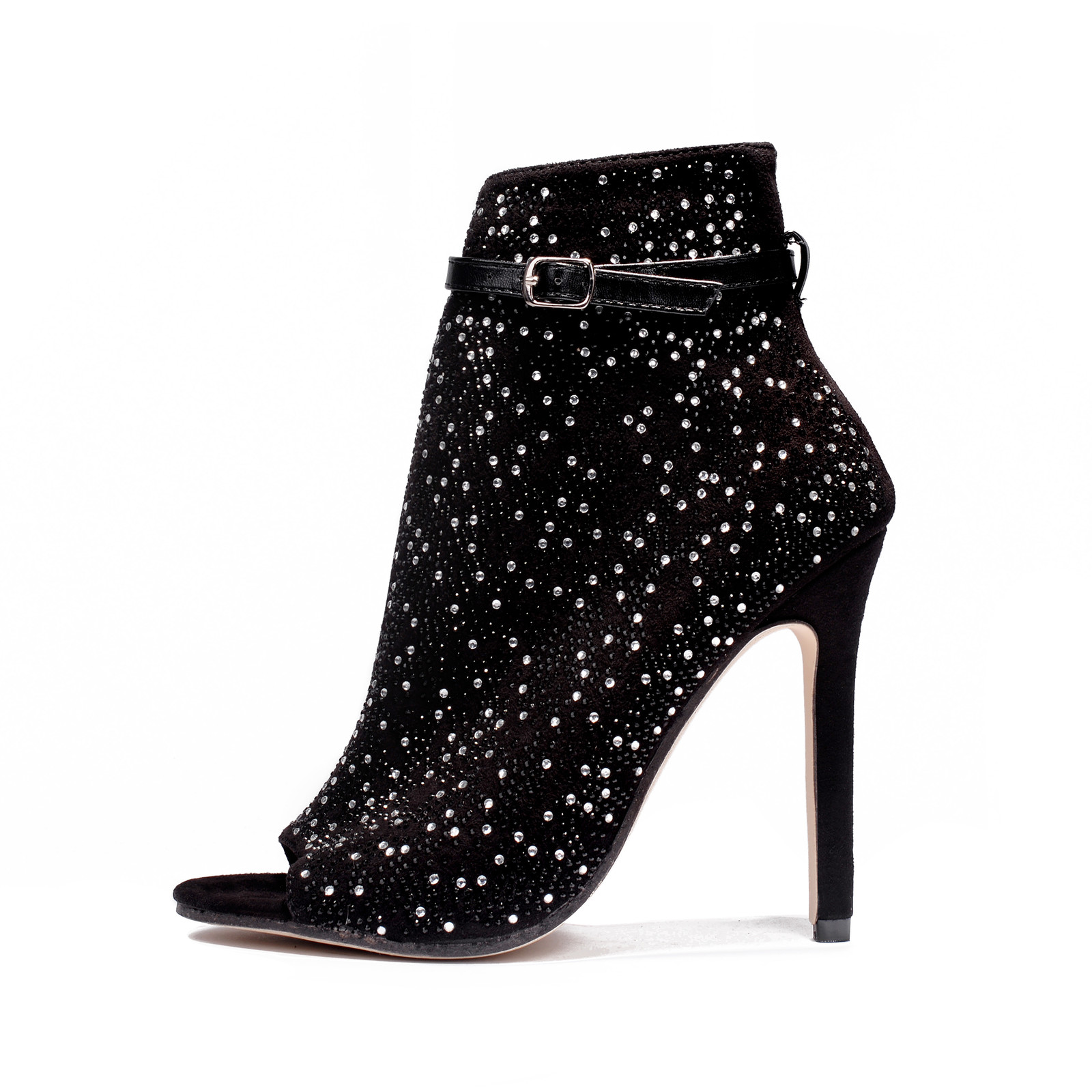 

2020 Bling Wife Crystal Sandals From Open Foot Shoes High Stilettos Buckle Strap Summer Style Sexy Dressed 1s0z, The picture