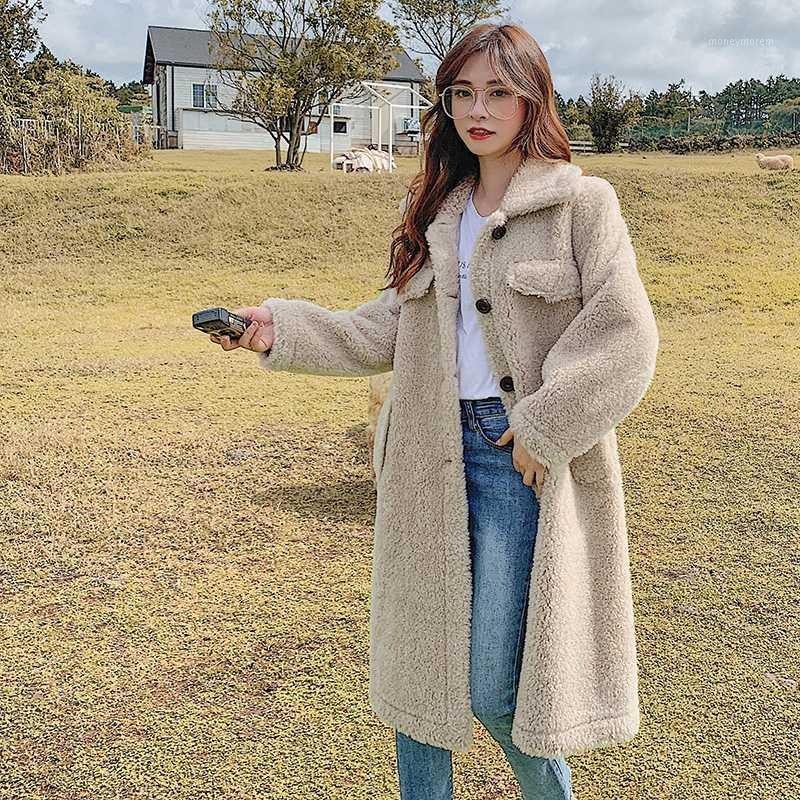 

Womens Coats Winter Comfortable Lambswool Mid-Length Casual Fashion Feminine Coat Particle Fleece Elegant Trend Womens Coats1, Beige