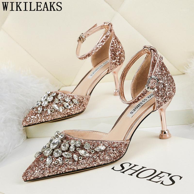 

Bridal Shoes Glitter Heels Crystal Shoes Black High Heels Sexy Black Pumps Mary Jane Stiletto Rhinestone Buty Damski1