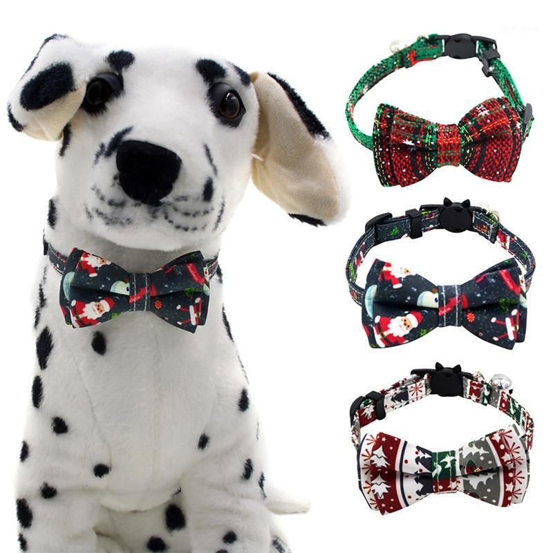 

1Pc Christmas Pet Collars Puppy Kitten Pet Adjustable Bow Tie With Bell Necktie Collar Dog Cat Bowknot Neck Strap Chihuahua Tedy1