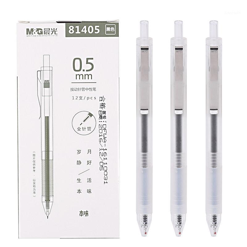 

3pcs/lot Needle tip press gel pen Black ink office student writing pen1
