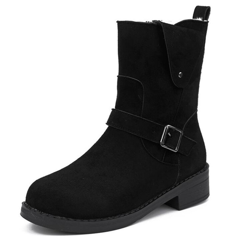 

Ladies Hot Fashion 2021 New Mid-cut Riding Boots Casual Large Women's Shoes I69z, 981-01