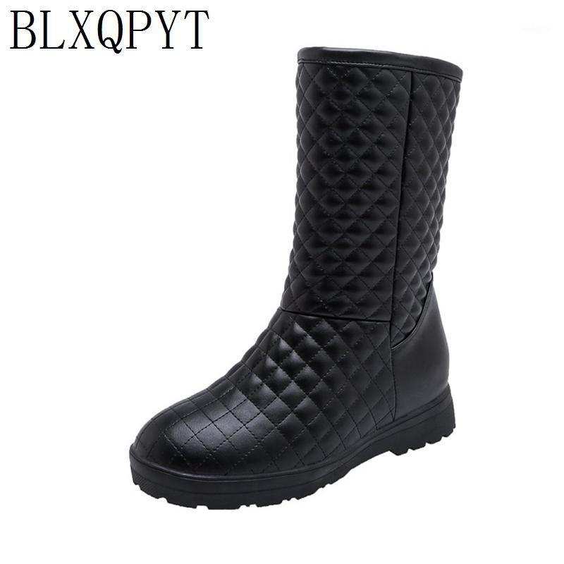 

BLXQPYT Super Big &small Size 33-53 Winter Snow Boots Women 2020 round toe Height Increasing casual warm plush Shoes woman 2331, Pink