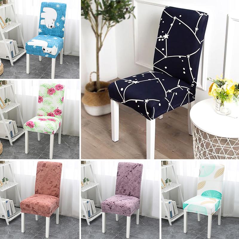 

Spandex Elastic Printing Dining Chair Slipcover Modern Removable Anti-dirty Kitchen Seat Case Stretch Chair Cover For Banquet