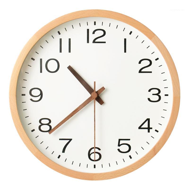 

Large Round Wall Clock Simple Wood Modern Design Wall Watch Kitchen Clocks Silent Stylish Minimalist Wood Clock CC60ZB1