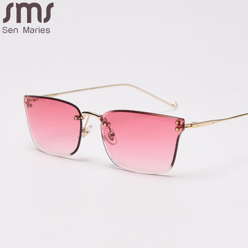 

Square Rimless Sunglasses Women Men Fashion Rectangle Sunglasses Cat Eye Vintage Eyeglasses Designer Eyewear