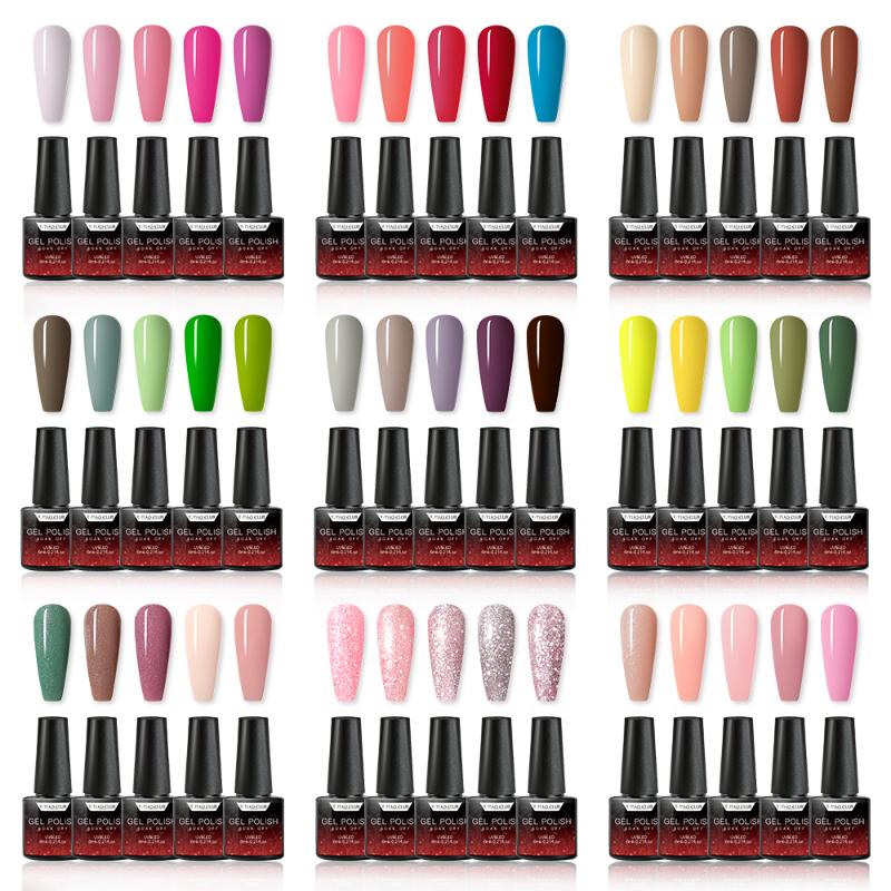 

Gel Polish Set 4/6Pcs Hybrid Varnish Soak Off UV Gel LED Semi Permanent All For Manicure Nail Art Polish Kit, Zh10349
