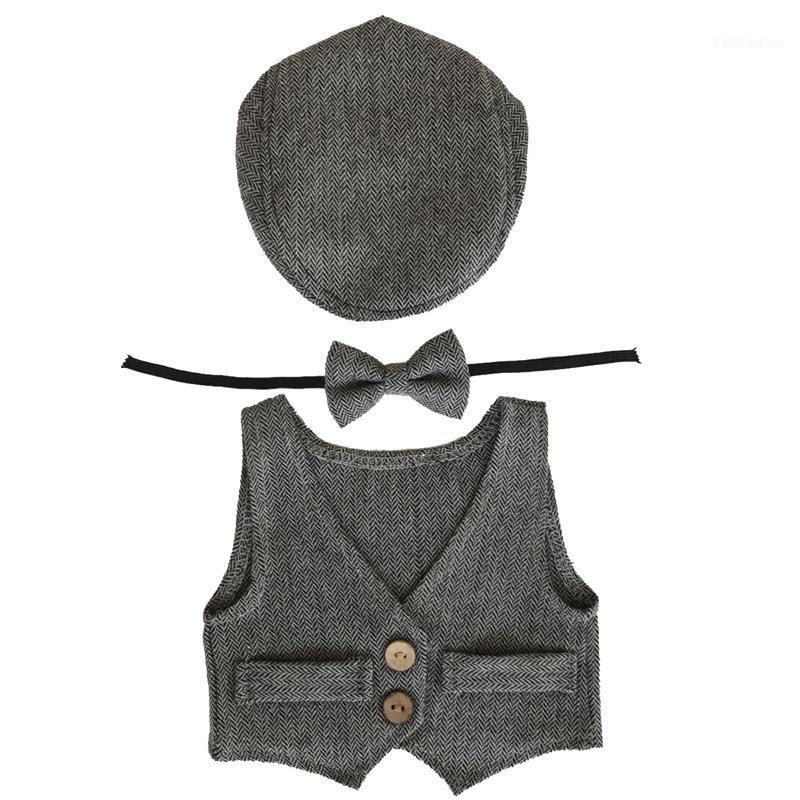 

Newborn Photography Props Baby Boy Photo Props Clothes Newborn Vest+Hat+Tieback Set Gentleman Outfits Newborns Fotografia1, Blue