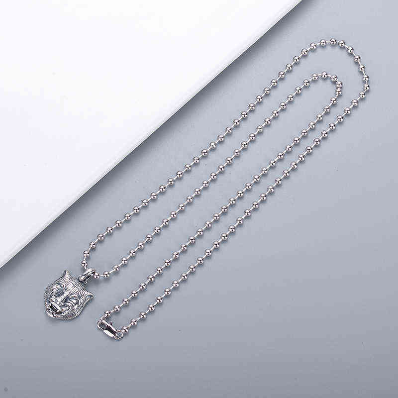 

Silver Plated Necklace Top Quality Fashion Necklace Domineering Personality Tiger Head Necklace Jewelry Supply Wholesale