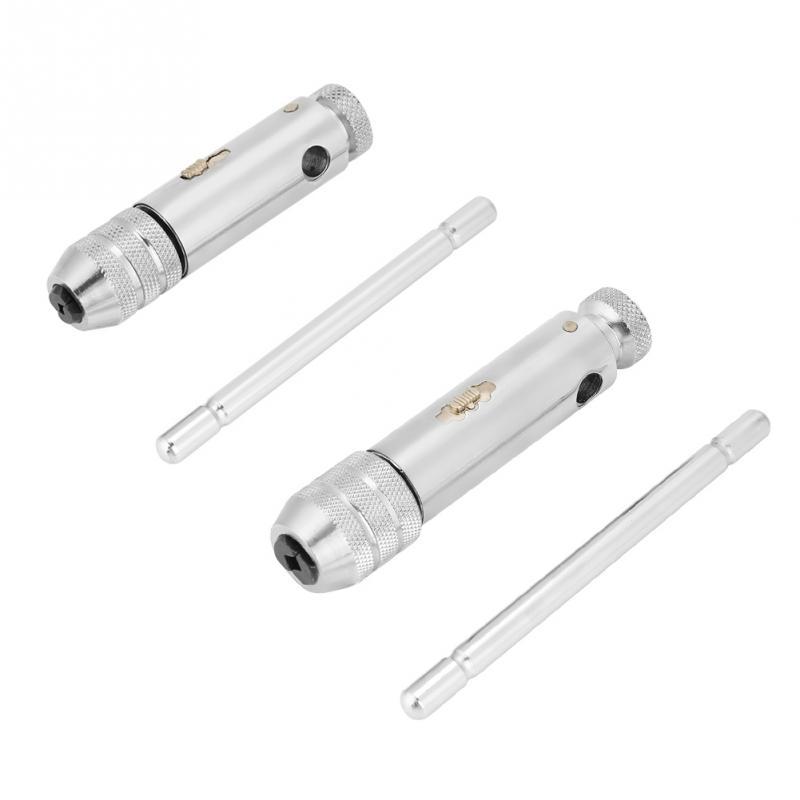 

Adjustable T-Bar Handle Ratchet Tap Tool Steel Wrench M3-M8 / M5-M12 For Tap And Die Set Silver