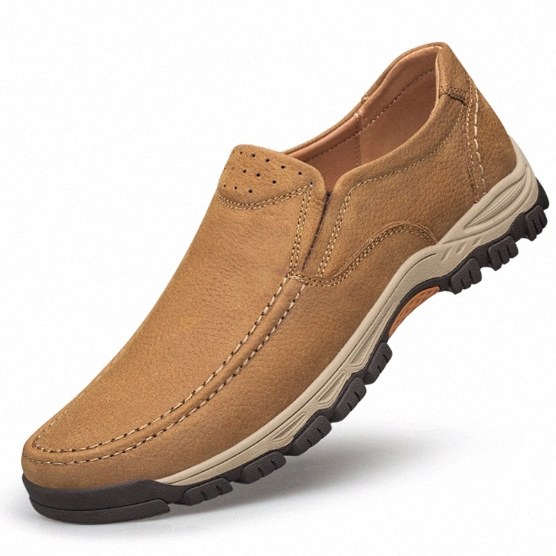 

Men Shoes Genuine Leather Loafers Winter Autumn Anti-slip Handmade Leather Shoes Comfortable Casual Shoes Outdoor Men Sneakers #K21S