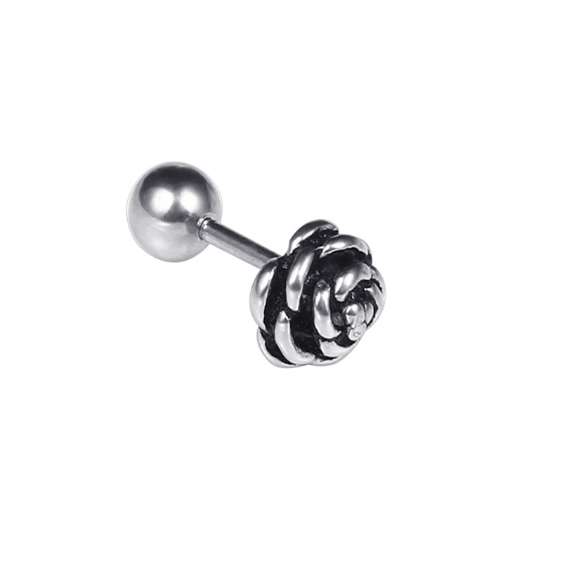 

allergy free flower rose earrings stud silver gold stainless steel Pierced women ear rings fashion jewelry will and sandy, Golden;silver