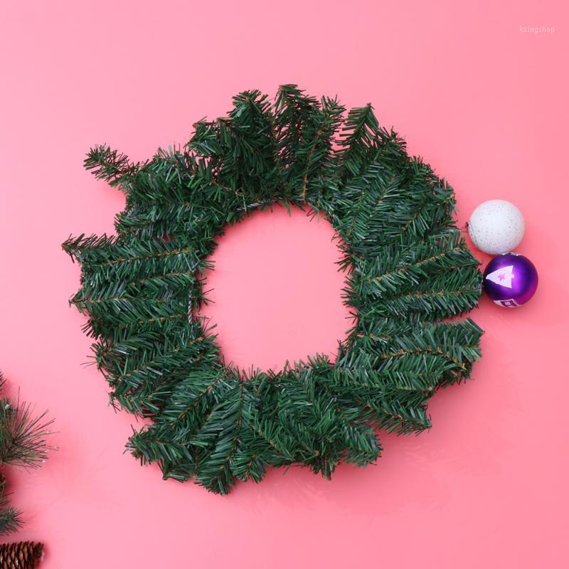 

40CM Christmas Wreath Front Door Hang Garland with Pine Needles for Party Decoration1, As shown