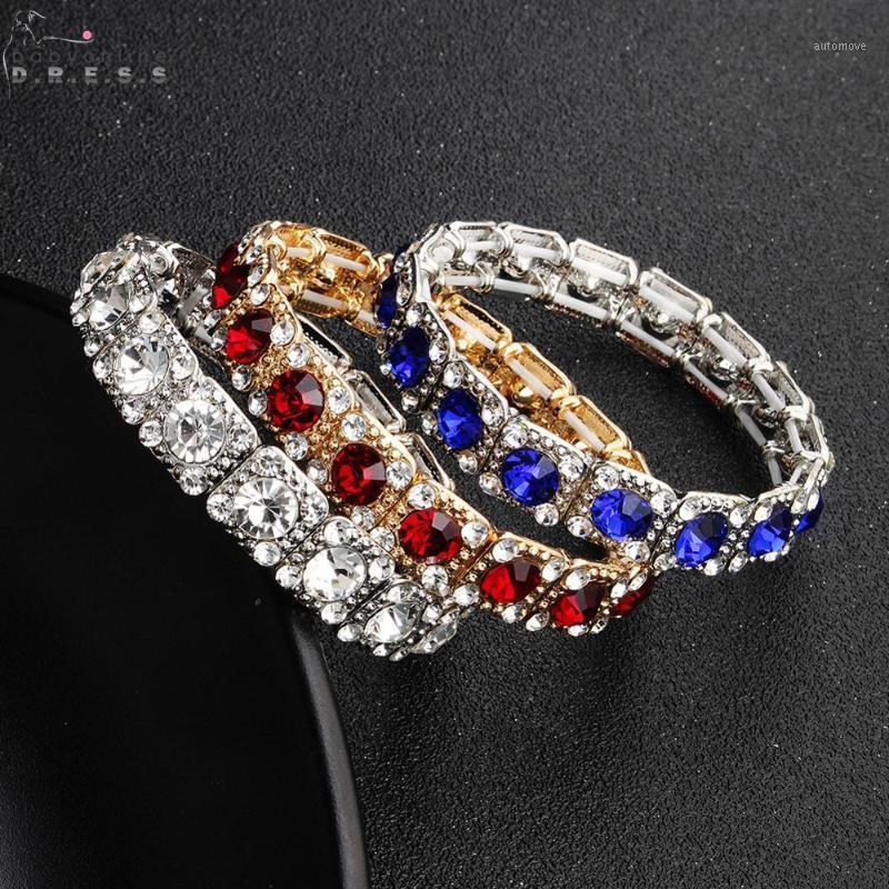 

Luxury Round Stone Crystals Bangle Bracelet Femme 2020 Romantic Elastic Jewelry Bracelets For Women Wristlet Trinket Pendant1