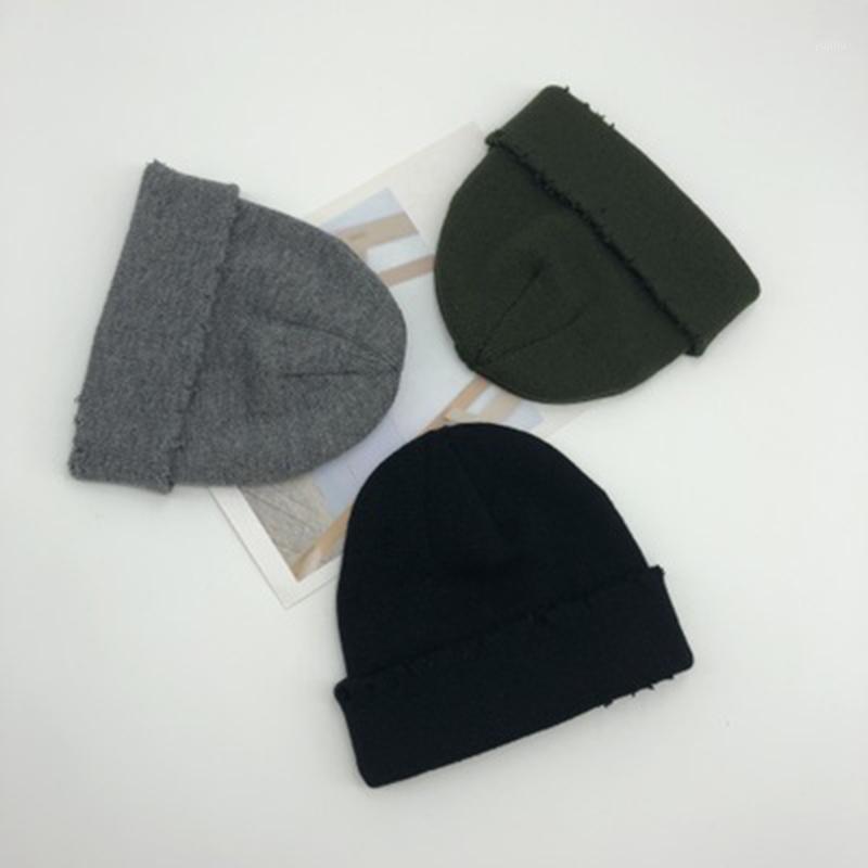 

Hole beggar knitted wool hat new solid color melon fur hat men and women yuppie landlord frayed cold tide A441