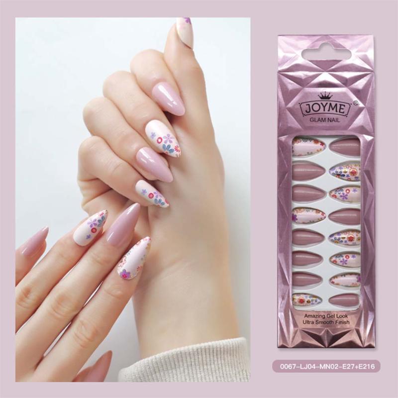 

2021 Christmas Designs False Nails 24Pcs/box Acrylic Full Cover Artificial Fake Nails DIY Christmas Tree Snowman False Nail Art, Style1-11