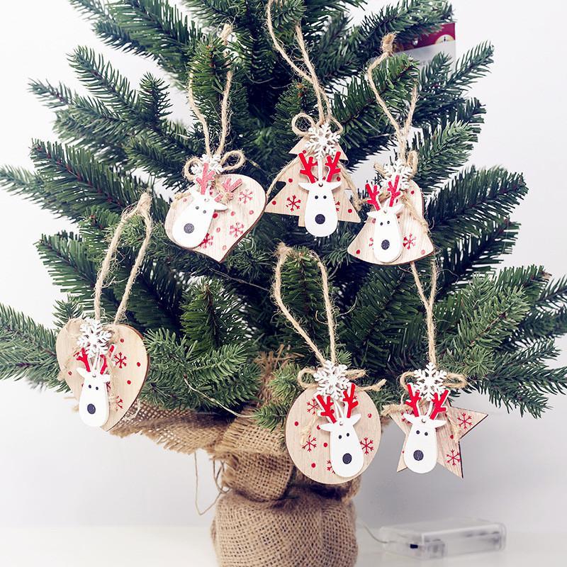 

3PCS Multi Lovely DIY Christmas Wooden Pendant Ornaments Wood Craft For Xmas Tree Ornament Christmas Party Decorations Kids Gift1
