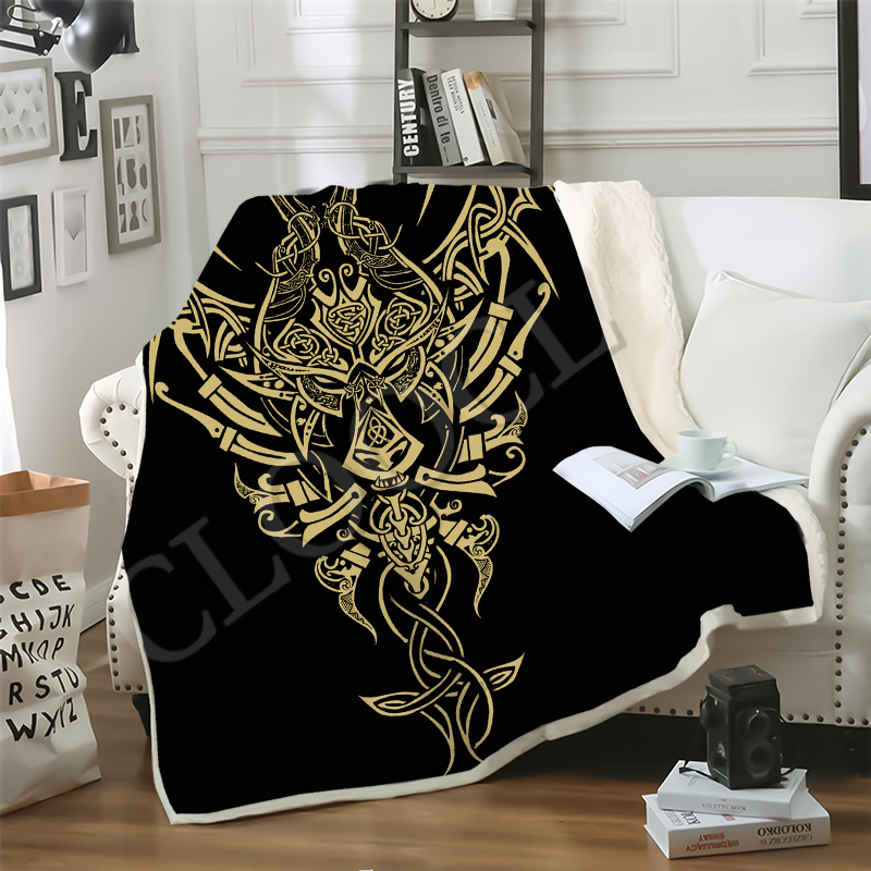 

CLOOCL Blankets Pirate Viking Tattoos 3D Print Street Style Sofa Travel Throw Blanket Teens Bedding Plush Quilt